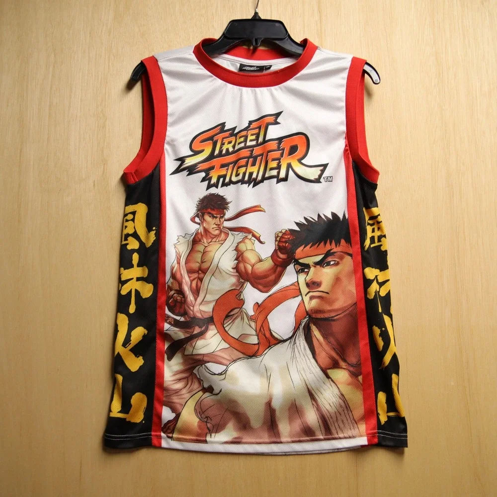 Street Fighter Ryu Graphic Jersey Tank Top Mens Small Capcom Anime Gamer Tee